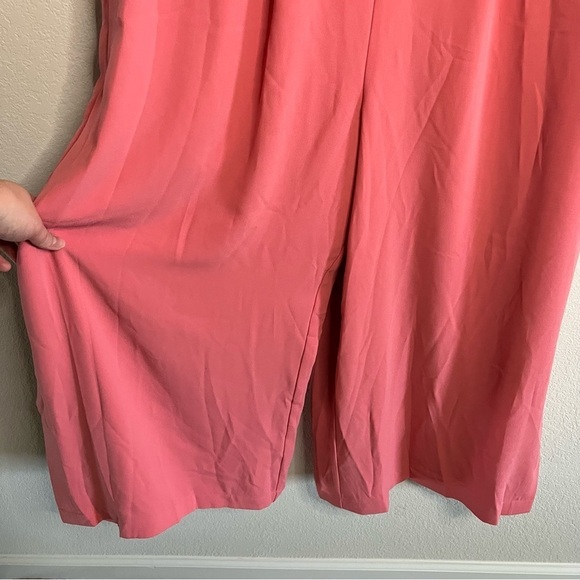 Women’s new Rachel Parcell flounce sleeve side slit pink jumpsuit size XL - Picture 8 of 10